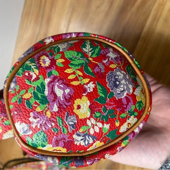 Kenzo Floral Crossbody Mini Barrel Bag Leather And Floral Strap